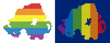 Kuzey İrlanda harita spektrum piksel noktalı