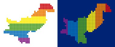 Pakistan harita noktalı spektrum piksel