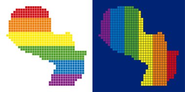 Paraguay harita noktalı spektrum piksel