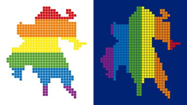 Spektrum piksel Mora Yarımadası harita noktalı