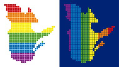 Spektrum piksel Quebec eyaleti harita noktalı