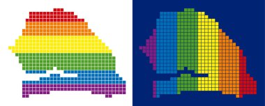 Senegal harita noktalı spektrum piksel