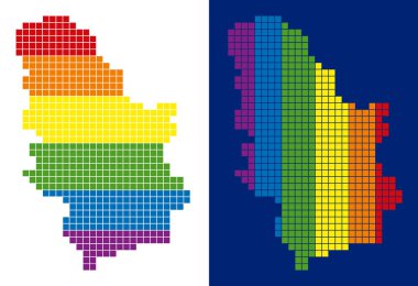 Sırbistan harita noktalı spektrum piksel