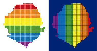 Spektrum piksel noktalı Sierra Leone Haritası