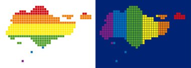 Singapur harita noktalı spektrum piksel