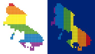 Skyros Yunan Adası harita noktalı spektrum piksel