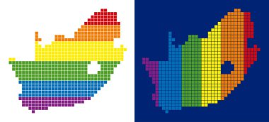 Güney Afrika Cumhuriyeti harita noktalı spektrum piksel