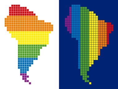 Güney Amerika harita spektrum piksel noktalı