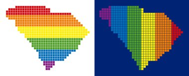 Güney Carolina eyalet harita noktalı spektrum piksel