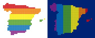 İspanya harita noktalı spektrum piksel