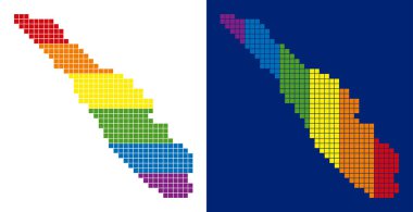 Spektrum piksel Sumatra Adası harita noktalı