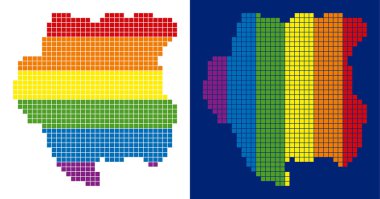 Surinam Haritası noktalı spektrum piksel