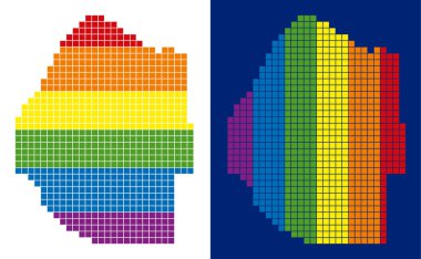 Svaziland Haritası noktalı spektrum piksel