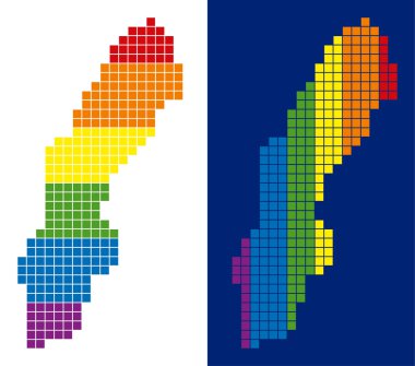 İsveç harita noktalı spektrum piksel