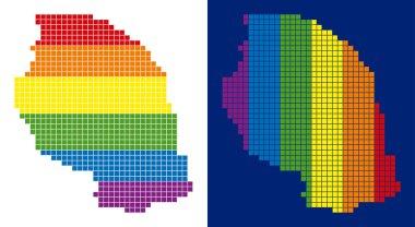 Tanzanya Haritası noktalı spektrum piksel