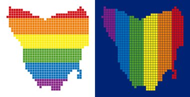 Spektrum piksel Tazmanya Adası harita noktalı