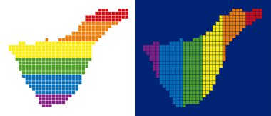 Spektrum piksel Tenerife İspanya ada Haritası noktalı
