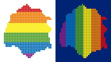 Spektrum piksel Thassos Yunan Adası harita noktalı