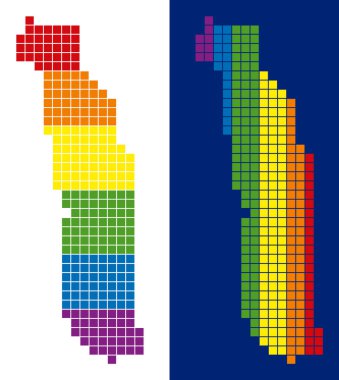 Togo harita noktalı spektrum piksel