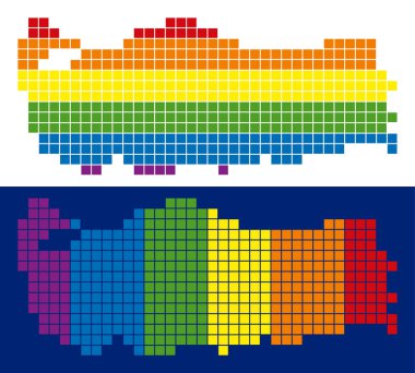 Türkiye Haritası noktalı spektrum piksel