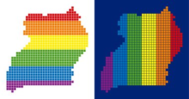 Uganda Haritası noktalı spektrum piksel