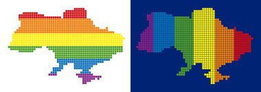 Ukrayna harita Crimea ile noktalı spektrum piksel