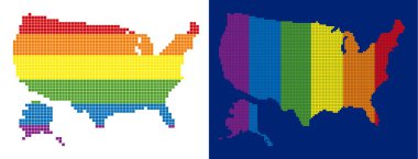 USA Alaska harita ile noktalı spektrum piksel