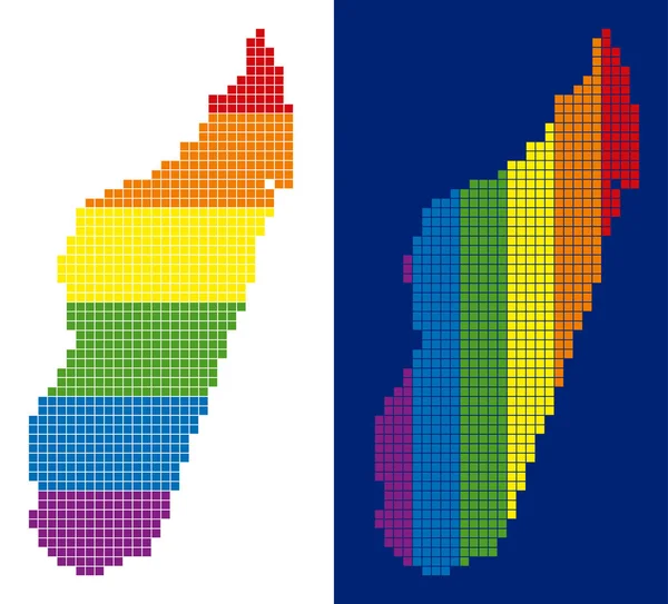 Spektrum piksel Madagaskar Adası harita noktalı