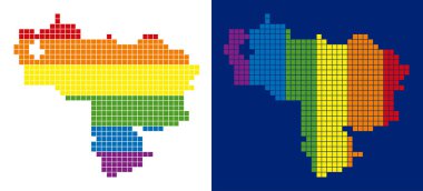 Venezuela Haritası noktalı spektrum piksel