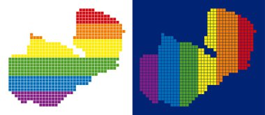 Zambiya harita noktalı spektrum piksel