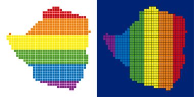 Zimbabve Haritası noktalı spektrum piksel