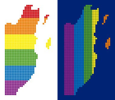 Belize Haritası noktalı spektrum piksel