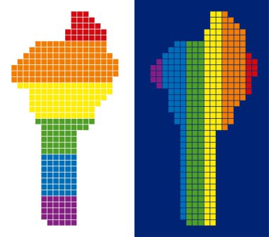 Benin harita noktalı spektrum piksel