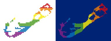 Spektrum piksel Bermuda Island harita noktalı