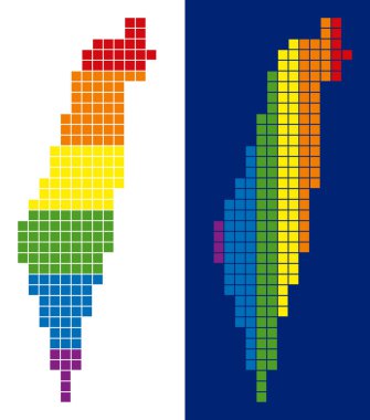 İsrail harita noktalı spektrum piksel