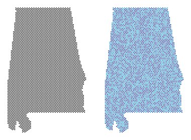 Noktalı Alabama Eyalet harita soyutlamalar