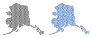 Piksel Alaska harita soyutlamalar