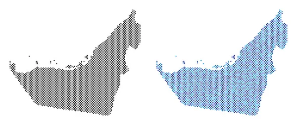 Mapa dos Emirados Árabes Pixel Abstrações — Vetor de Stock