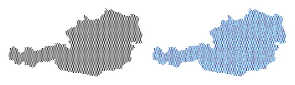 Pixel austria map abstraktionen — Stockvektor