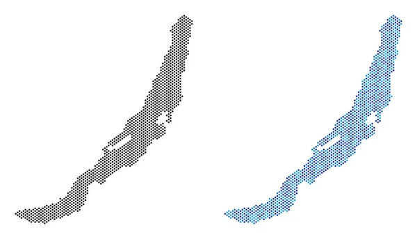 点贝加尔湖湖地图抽象 — 图库矢量图片