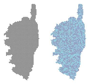 Nokta Korsika Fransa Adası harita soyutlamalar