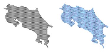 Piksel Kosta Rika harita soyutlamalar
