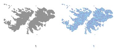 Soyut piksel Falkland Adaları Haritası