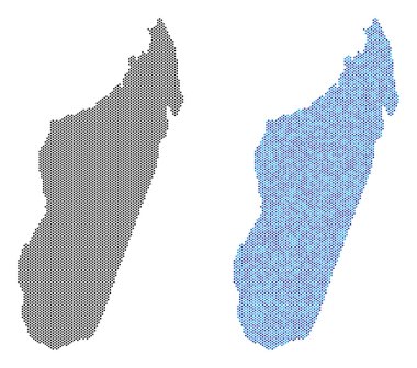 Piksel Madagaskar Adası harita soyutlamalar