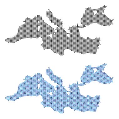 Noktalı Akdeniz harita soyutlamalar