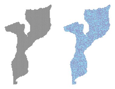 Noktalı Mozambik Haritası soyutlamalar