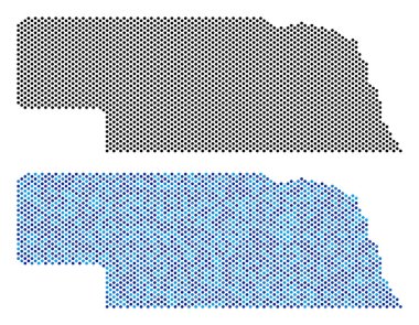 Noktalı Nebraska eyalet harita soyutlamalar