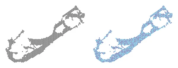 Pixel των Βερμούδων νησί χάρτη αφαιρέσεων — Διανυσματικό Αρχείο