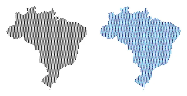 Dotted Brazil Map Abstractions — Stock Vector