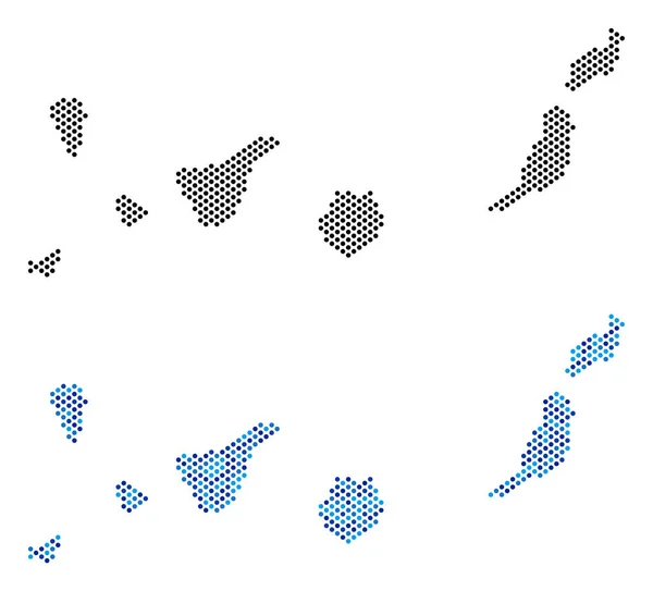 Pixel kanarische spanische Inseln kartieren Abstraktionen — Stockvektor